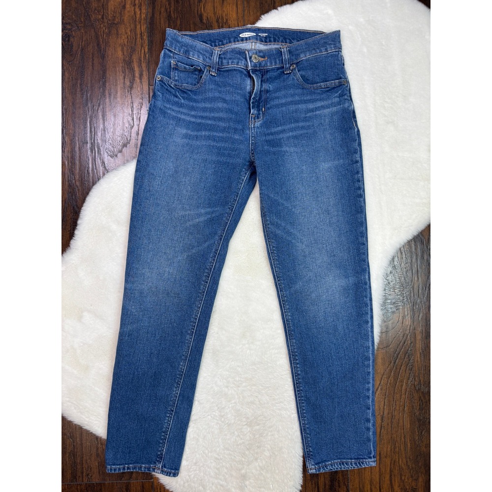 Old Navy Boyfriend Jeans 2 Petite Medium Wash Mid Rise Tapered 2P Women